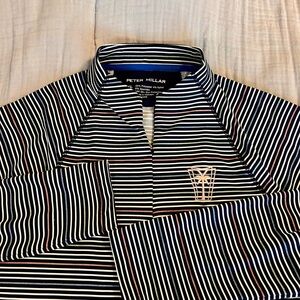 Peter Millar Women’s Navy & White Striped with Glitter Color Stripe Quarter-Zip